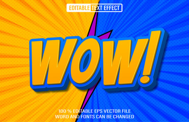 Wow Comic editable text effect 3d style template