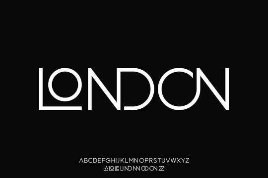 Creative clean sans serif ligature typography style font vector. Modern minimalist typeface alphabet