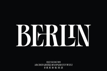 Attractive elegant serif alphabet display font vector with ligature style