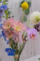 Exotic flowers in a vase