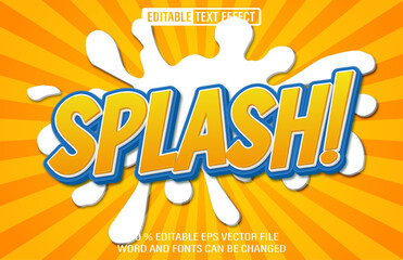 Splash Comic editable text effect 3d style template