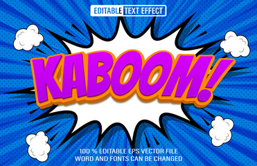 Kaboom Comic editable text effect 3d style template