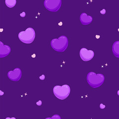 Pattern of hearts on a blue background