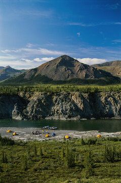 Campsite on the Firth River in the Yukon Territory; Yukon, Canada