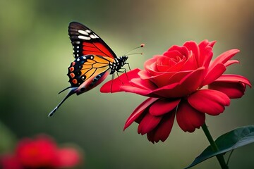 butterfly on flower.generated Ai technology