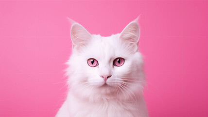  Cat Pink Background