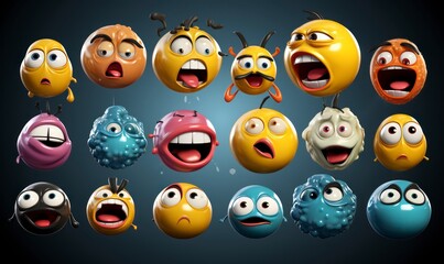 Obraz premium crazy bubble emoticons
