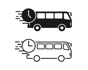 Bus time icon. Illustration vector