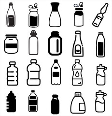 set of bottles icon. vector