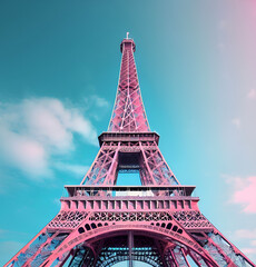 pink eiffel tower generative ai
