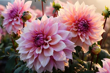 Foto op Plexiglas Pink Dahlia blossom © nnattalli