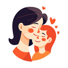 motherand child love logo, very suitable for mother day logo vector