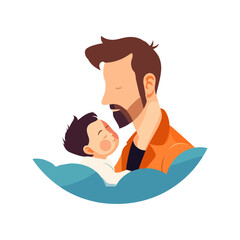 father and child love logo vector