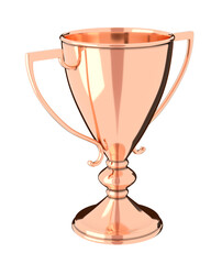 Golden trophy cup isolated on white background. Victory, best product, service or employee, first place concept. Png clipart isolated on transparent background