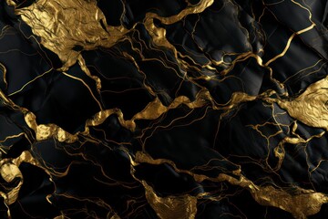 Black and Gold liquid marble texture