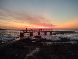 Obraz premium Sunrise and fishing