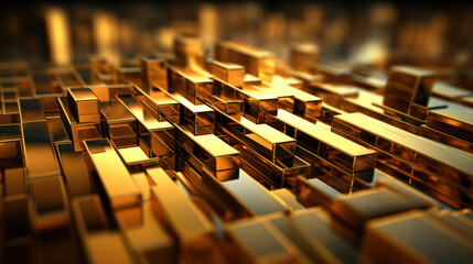 Obraz premium Close up of golden bars background
