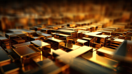 Obraz premium Close up of golden bars background
