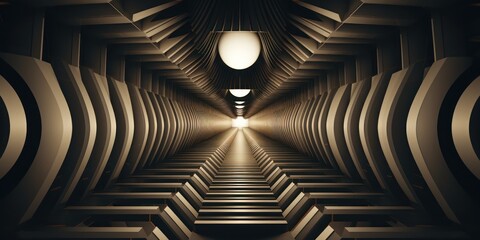 Naklejka premium architectural structure with a mesmerizing visual hallucination effect 