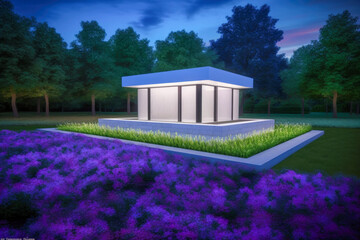 Obraz premium Interior of an ultra modern house - Generative AI