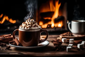 Foto op Plexiglas cup of hot coffee © Mehran