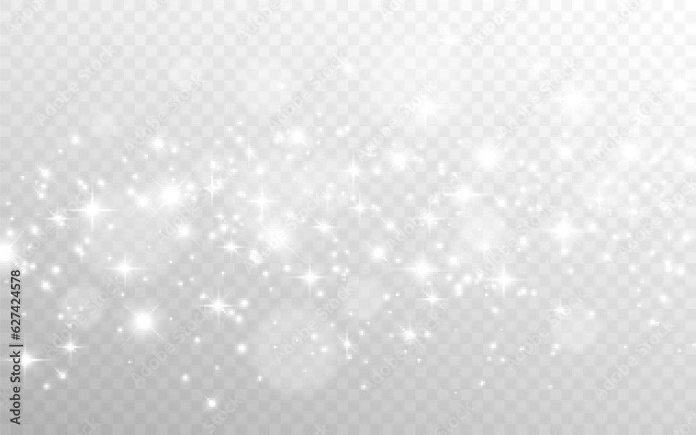 Canvas Prints silver particles. white sparks. abstract glitter with stars. magic bokeh effect. white glowing light