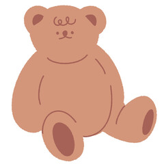 cute illustration of a hand drawn brown bear cartoon character