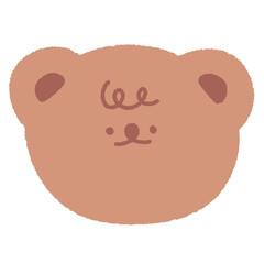 cute illustration of a hand drawn brown bear cartoon character