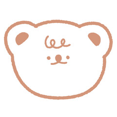 cute illustration of a hand drawn brown bear cartoon character