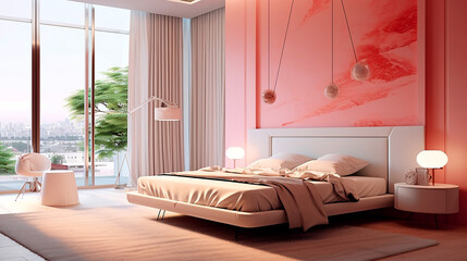 A bright and modern bedroom with elegance