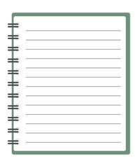 Isolated Blank Lined Spiral Notebook