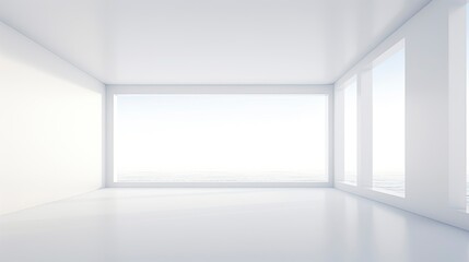 A white Empty room Surreal Minimalistic style morning light copy space, Generative AI