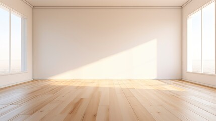 A white Empty room Surreal Minimalistic style morning light copy space, Generative AI