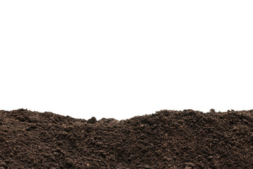 Black land for plant isolated on white background.