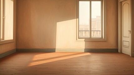 Obraz premium Empty room New Traditional style morning light copy space, Generative AI