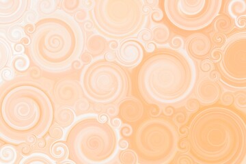 Orange background, pastel orange tone, soft shades, spiral ornamental decor