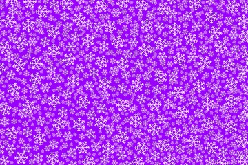 Purple background with white snowflakes, different sizes of snowflakes, Christmas motif