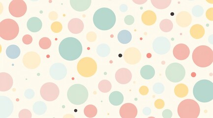 A classic kawaii pattern, pastel polka dots