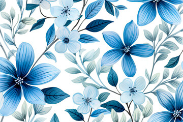 Fototapeta premium Generative AI Illustration of Background of flowers and plants with backgrounds of various colors