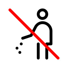 Do not throw trash line icon