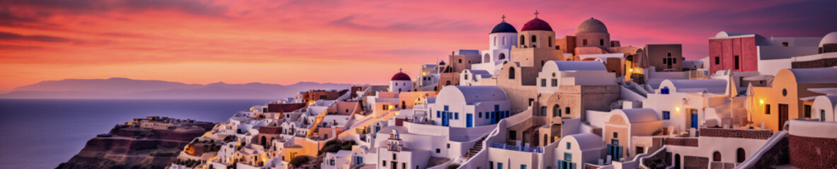 Fototapeta premium Santorini Caldera Greece - Generative AI