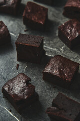 Espresso Brownies pie. Brownies made with coffee. They have a deeper aroma, slightly tart flavor and darker color,. Moist inside