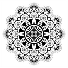 Eye catching and looks great mandala design in black and white