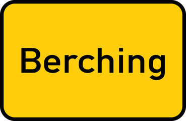 City sign of Berching - Ortsschild von Berching