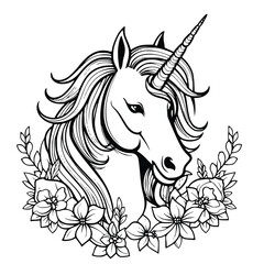  Unicorn coloring page for kids