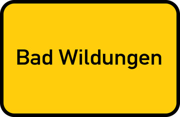 City sign of Bad Wildungen - Ortsschild von Bad Wildungen