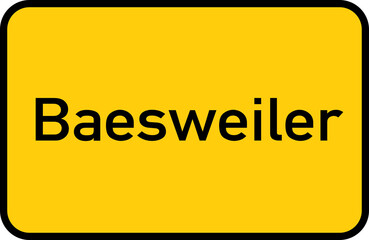 City sign of Baesweiler - Ortsschild von Baesweiler