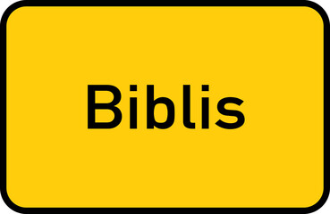 City sign of Biblis - Ortsschild von Biblis