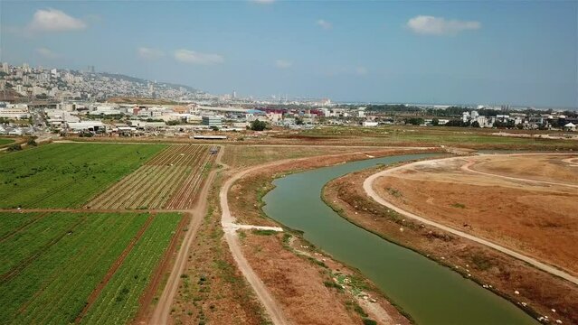 Kishon Stream Cleanup project and Haifa City Aerial