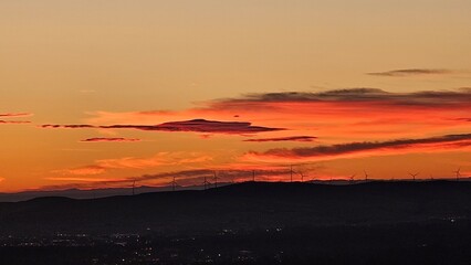 sunset over the mountains